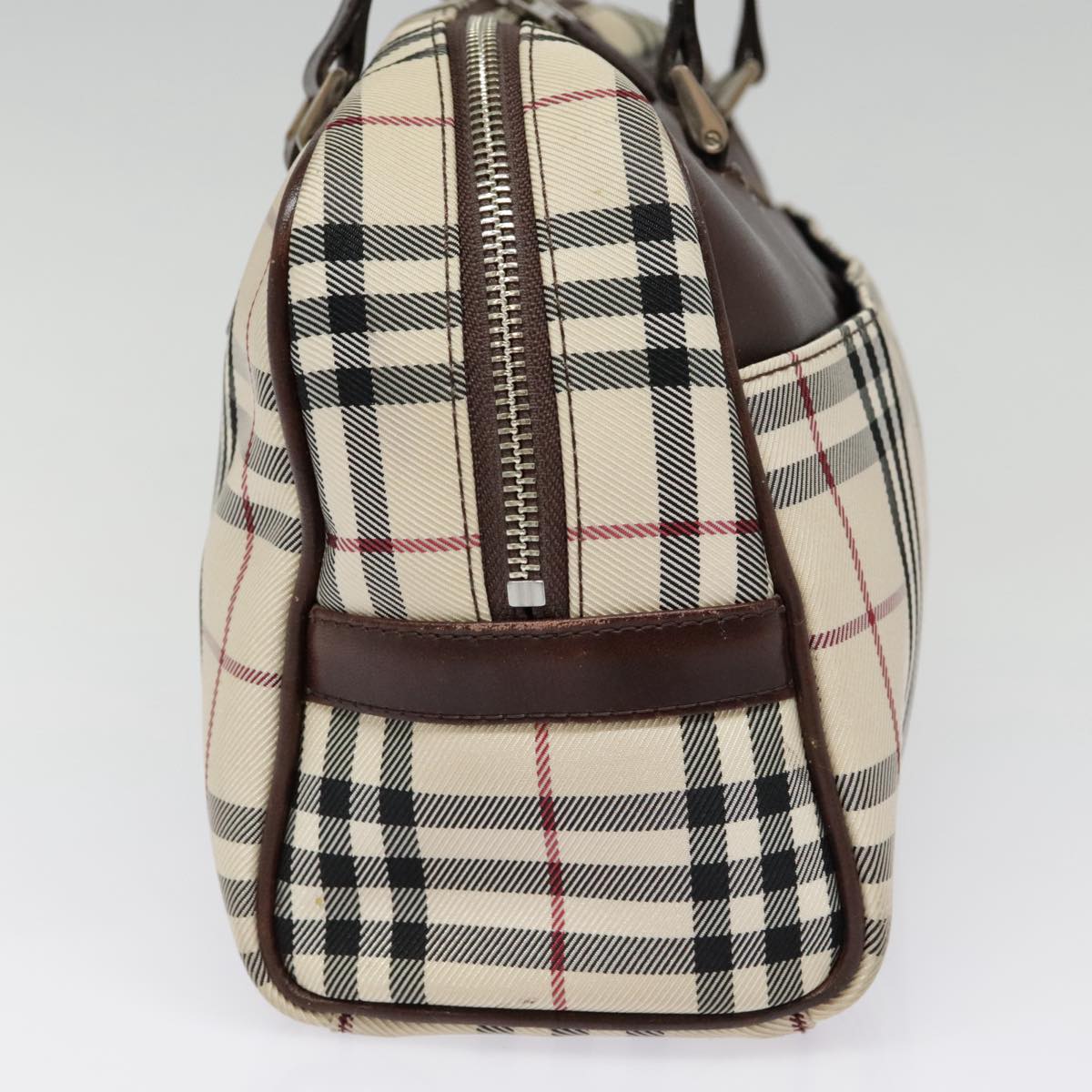 BURBERRY Nova Check Shoulder Bag Canvas Beige Auth 90861