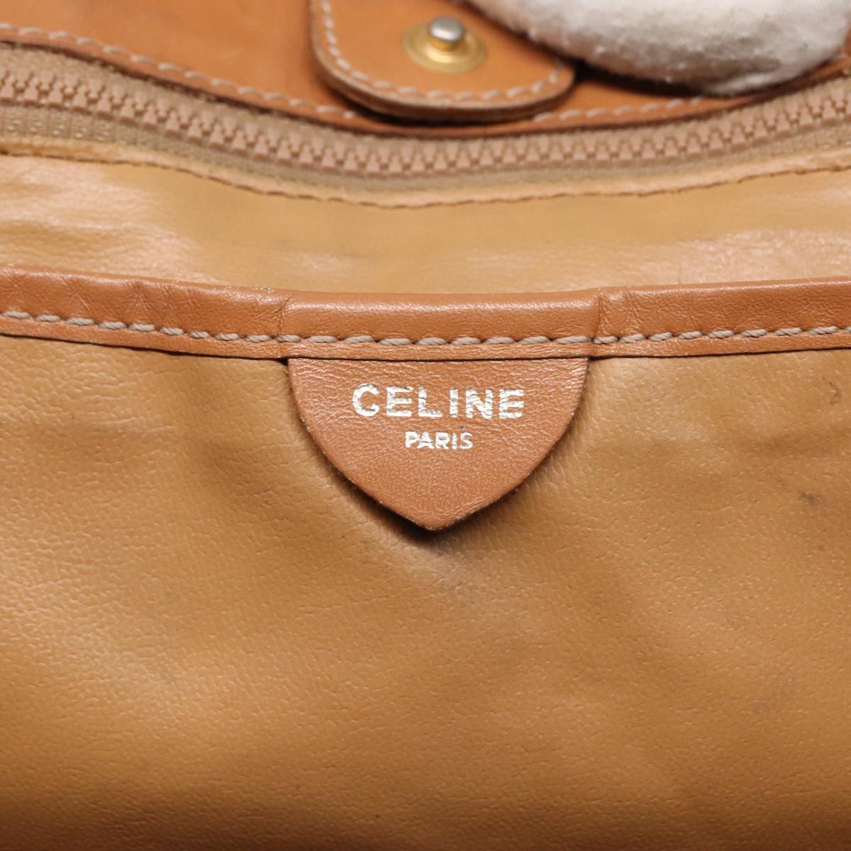 CELINE Macadam Canvas Tote Bag PVC Beige Auth 90869