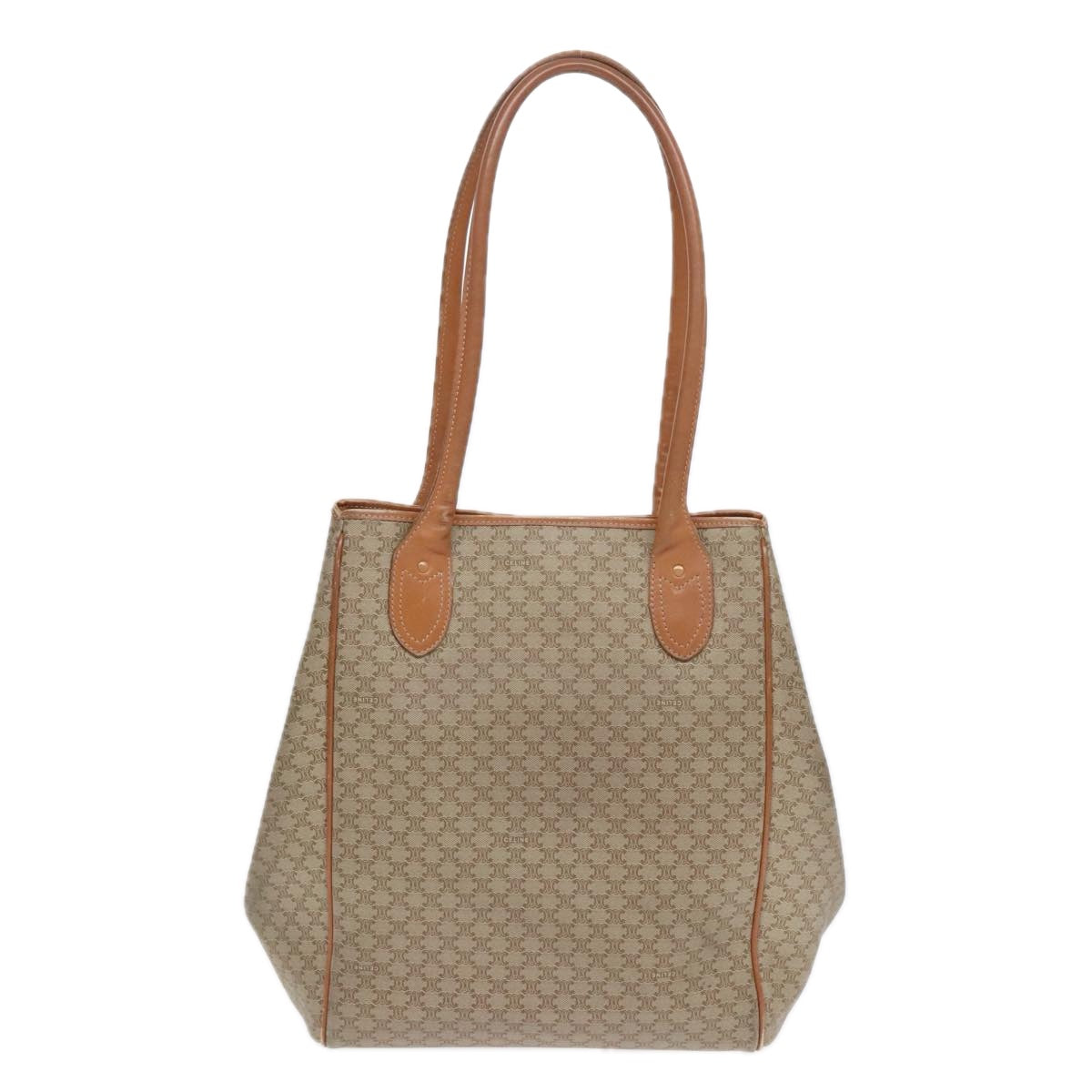 CELINE Macadam Canvas Tote Bag PVC Beige Auth 90869 - 0