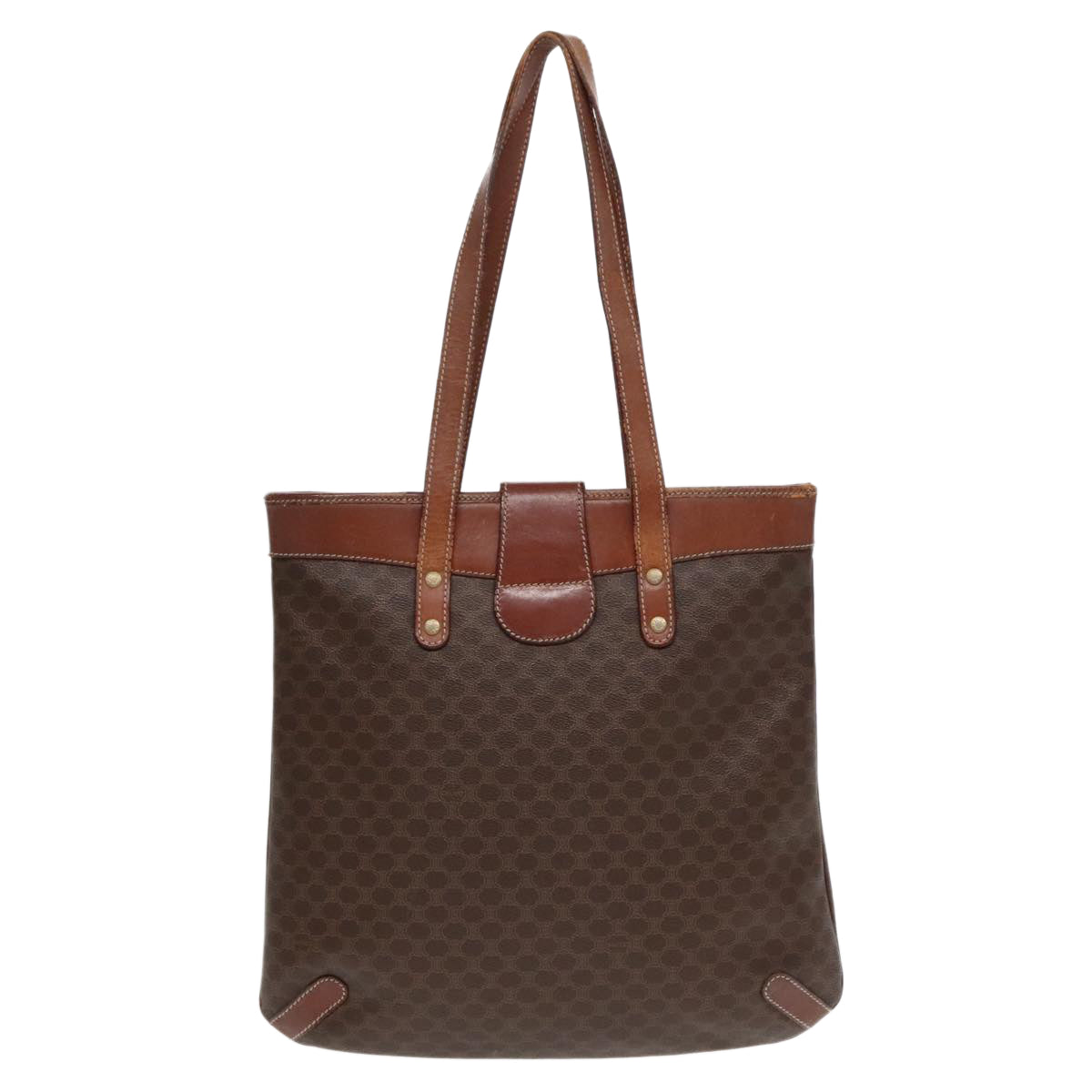 CELINE Macadam Canvas Tote Bag PVC Brown Auth 90881 - 0