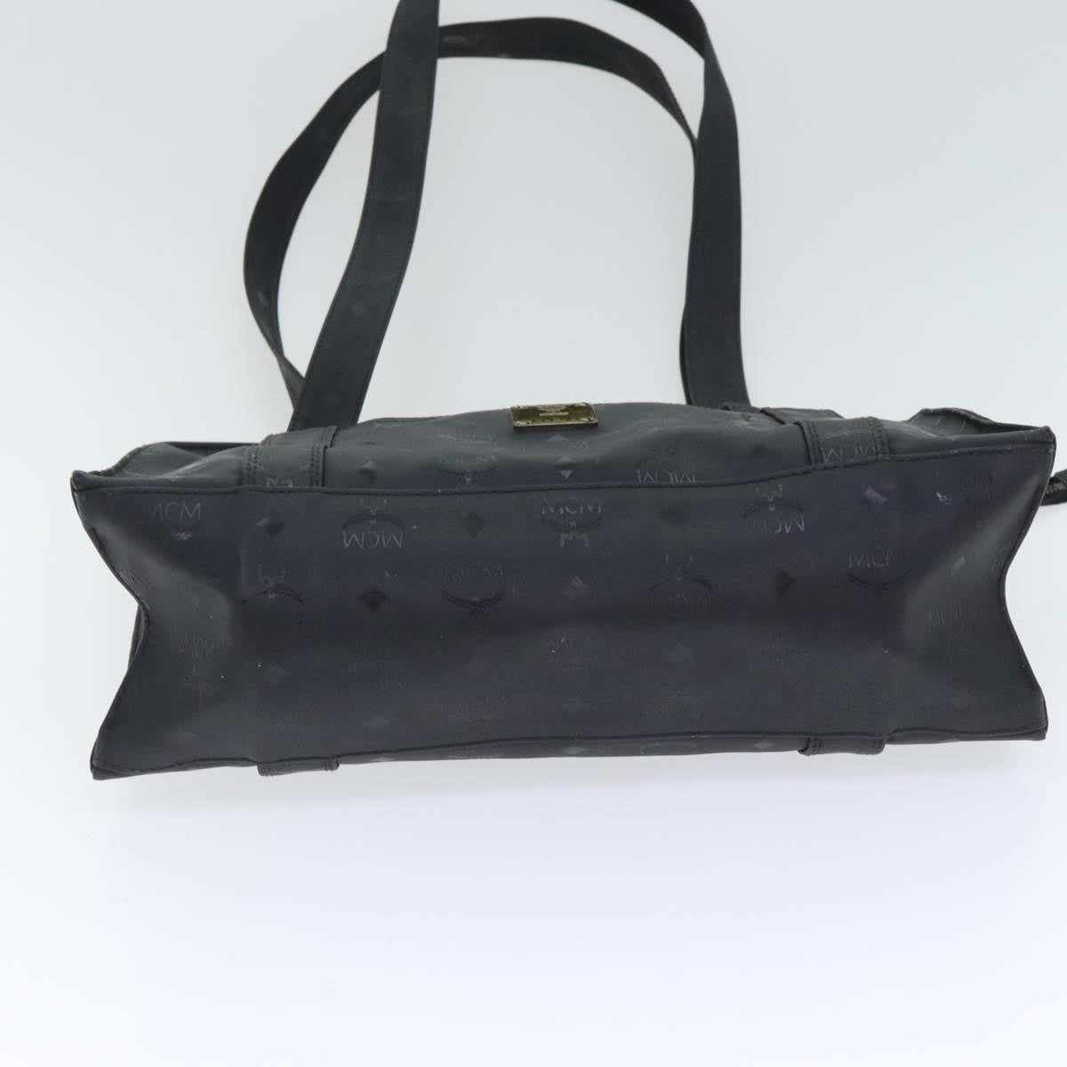 MCM Vicetos Logogram Shoulder Bag PVC Black Auth 90885