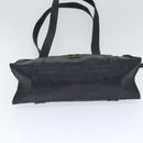 MCM Vicetos Logogram Shoulder Bag PVC Black Auth 90885-9