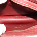 CARTIER Clutch Bag Leather Wine Red Auth 90899-11
