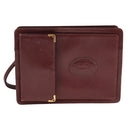 CARTIER Clutch Bag Leather Wine Red Auth 90899-13