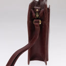 CARTIER Clutch Bag Leather Wine Red Auth 90899-3