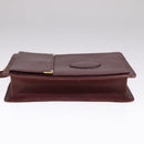 CARTIER Clutch Bag Leather Wine Red Auth 90899-6