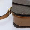 CELINE Macadam Canvas Shoulder Bag PVC Leather Brown Auth 90950-9