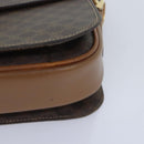 CELINE Macadam Canvas Shoulder Bag PVC Leather Brown Auth 90950-14
