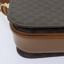 CELINE Macadam Canvas Shoulder Bag PVC Leather Brown Auth 90950-15