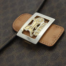 CELINE Macadam Canvas Shoulder Bag PVC Leather Brown Auth 90950-17