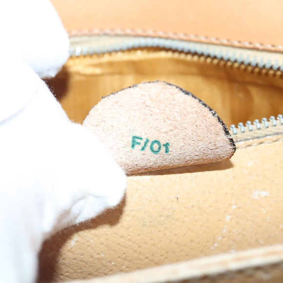 CELINE Macadam Canvas Shoulder Bag PVC Leather Brown Auth 90950