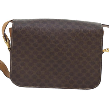 CELINE Macadam Canvas Shoulder Bag PVC Leather Brown Auth 90950 - 0