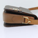 CELINE Macadam Canvas Shoulder Bag PVC Leather Brown Auth 90950-4