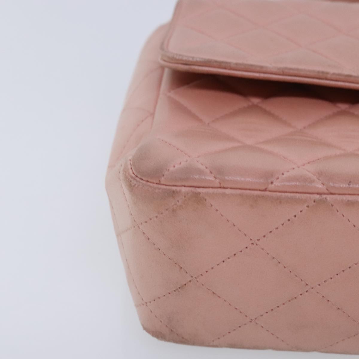 CHANEL Parent Child Bag Hand Bag Lamb Skin Pink Gold CC Auth 90957A