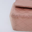 CHANEL Parent Child Bag Hand Bag Lamb Skin Pink Gold CC Auth 90957SAV-14