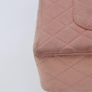 CHANEL Parent Child Bag Hand Bag Lamb Skin Pink Gold CC Auth 90957SAV-16