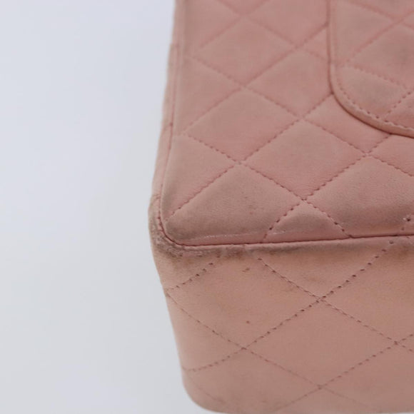 CHANEL Parent Child Bag Hand Bag Lamb Skin Pink Gold CC Auth 90957SAV