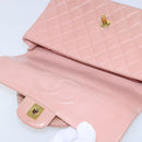 CHANEL Parent Child Bag Hand Bag Lamb Skin Pink Gold CC Auth 90957SAV-19