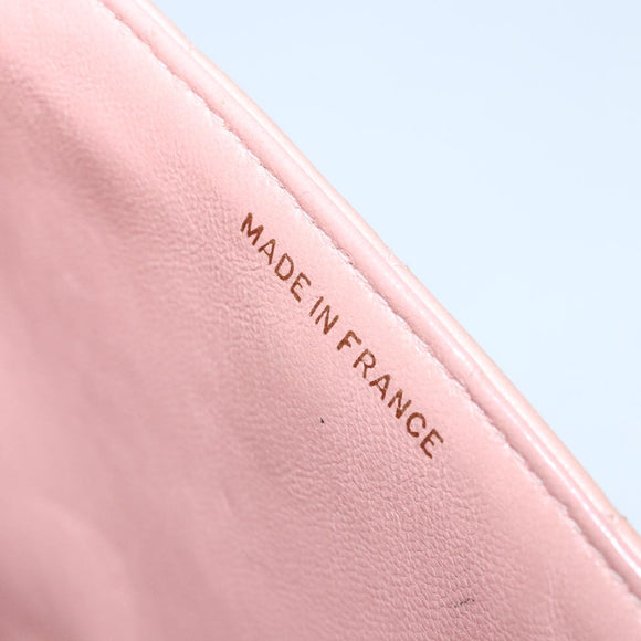 CHANEL Parent Child Bag Hand Bag Lamb Skin Pink Gold CC Auth 90957SAV