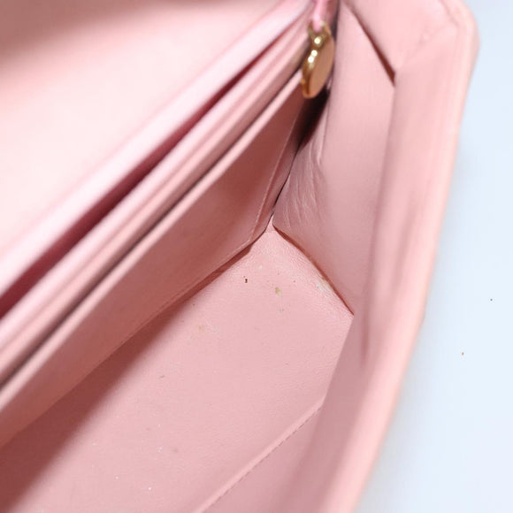 CHANEL Parent Child Bag Hand Bag Lamb Skin Pink Gold CC Auth 90957SAV