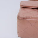 CHANEL Parent Child Bag Hand Bag Lamb Skin Pink Gold CC Auth 90957SAV-35