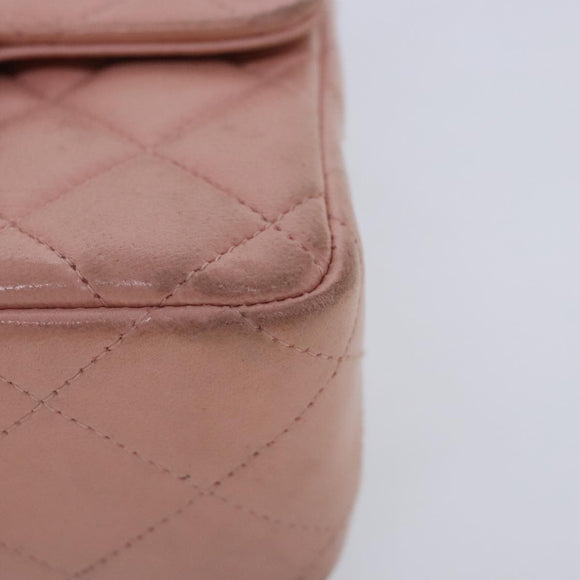CHANEL Parent Child Bag Hand Bag Lamb Skin Pink Gold CC Auth 90957SAV