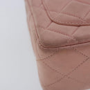 CHANEL Parent Child Bag Hand Bag Lamb Skin Pink Gold CC Auth 90957SAV-37