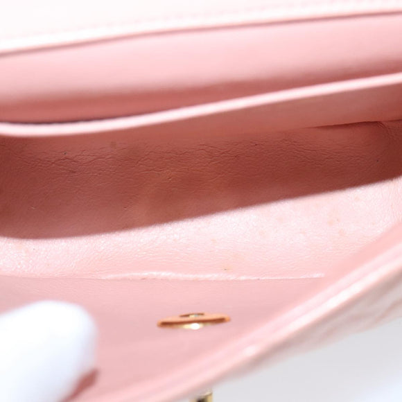 CHANEL Parent Child Bag Hand Bag Lamb Skin Pink Gold CC Auth 90957SAV