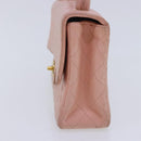 CHANEL Parent Child Bag Hand Bag Lamb Skin Pink Gold CC Auth 90957SAV-4