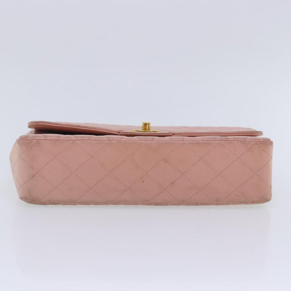 CHANEL Parent Child Bag Hand Bag Lamb Skin Pink Gold CC Auth 90957A