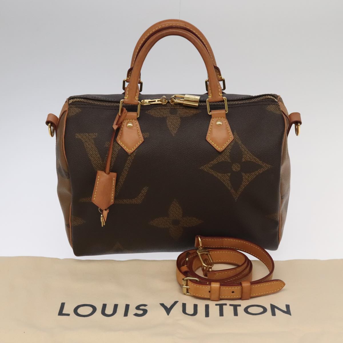 LOUIS VUITTON Monogram Giant Speedy 30 Bandouliere Hand Bag M44602 Auth 90965A