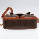 CELINE Macadam Canvas Shoulder Bag PVC Leather Brown Gold Auth 90992-5