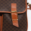 CELINE Macadam Canvas Shoulder Bag PVC Leather Brown Gold Auth 90992-20