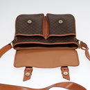 CELINE Macadam Canvas Shoulder Bag PVC Leather Brown Gold Auth 90992-10