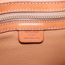 CELINE Macadam Canvas Shoulder Bag PVC Leather Brown Gold Auth 90992-21