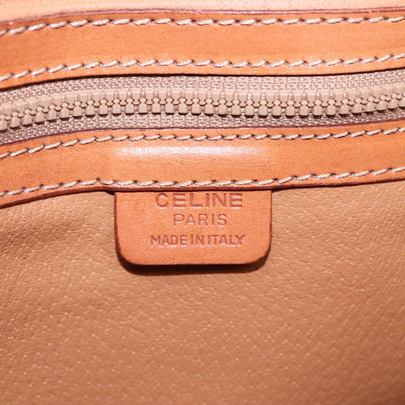 CELINE Macadam Canvas Shoulder Bag PVC Leather Brown Gold Auth 90992