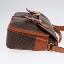 CELINE Macadam Canvas Shoulder Bag PVC Leather Brown Gold Auth 90992-3