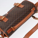CELINE Macadam Canvas Shoulder Bag PVC Leather Brown Gold Auth 90992-6