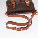 CELINE Macadam Canvas Shoulder Bag PVC Leather Brown Gold Auth 90992-8