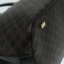 CELINE Macadam Canvas Hand Bag PVC Leather Black Gold Auth 91011-16