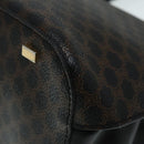 CELINE Macadam Canvas Hand Bag PVC Leather Black Gold Auth 91011-17