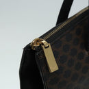 CELINE Macadam Canvas Hand Bag PVC Leather Black Gold Auth 91011-19