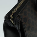 CELINE Macadam Canvas Hand Bag PVC Leather Black Gold Auth 91011-5