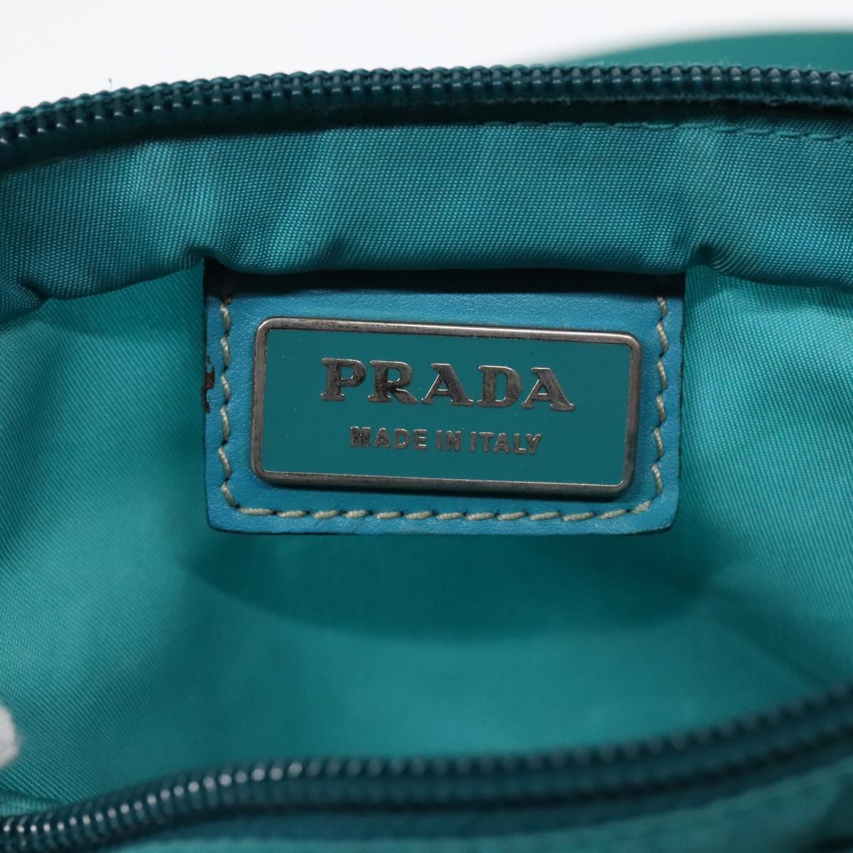 PRADA Shoulder Bag Nylon Turquoise Blue Auth 91013