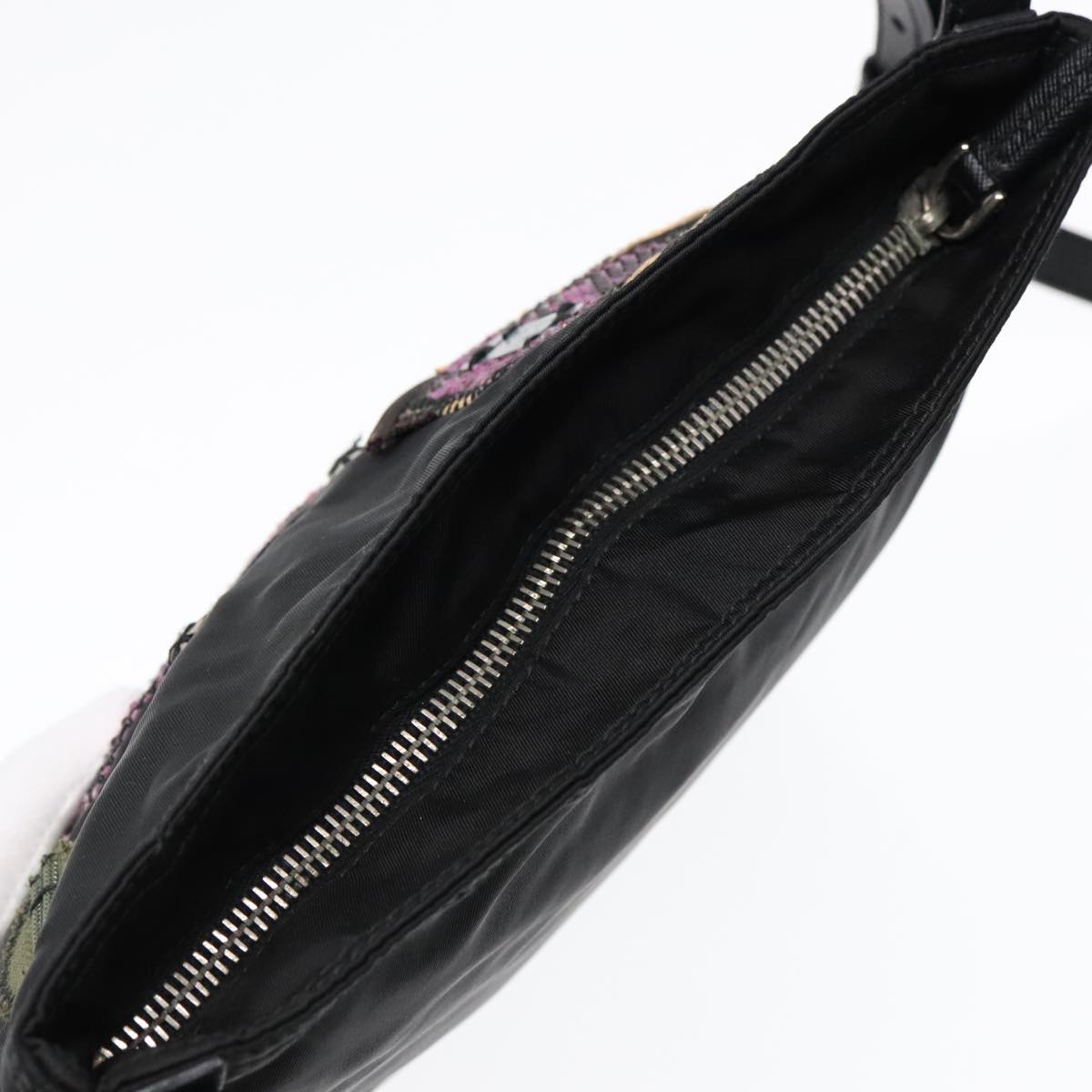 PRADA Shoulder Bag Nylon Black Auth 91014