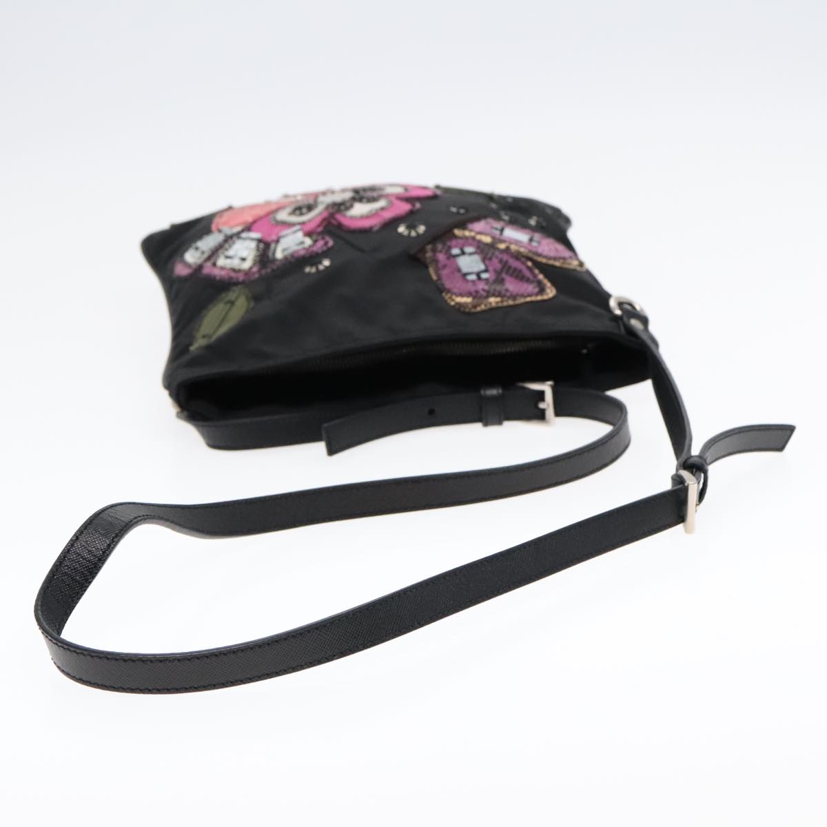 PRADA Shoulder Bag Nylon Black Auth 91014