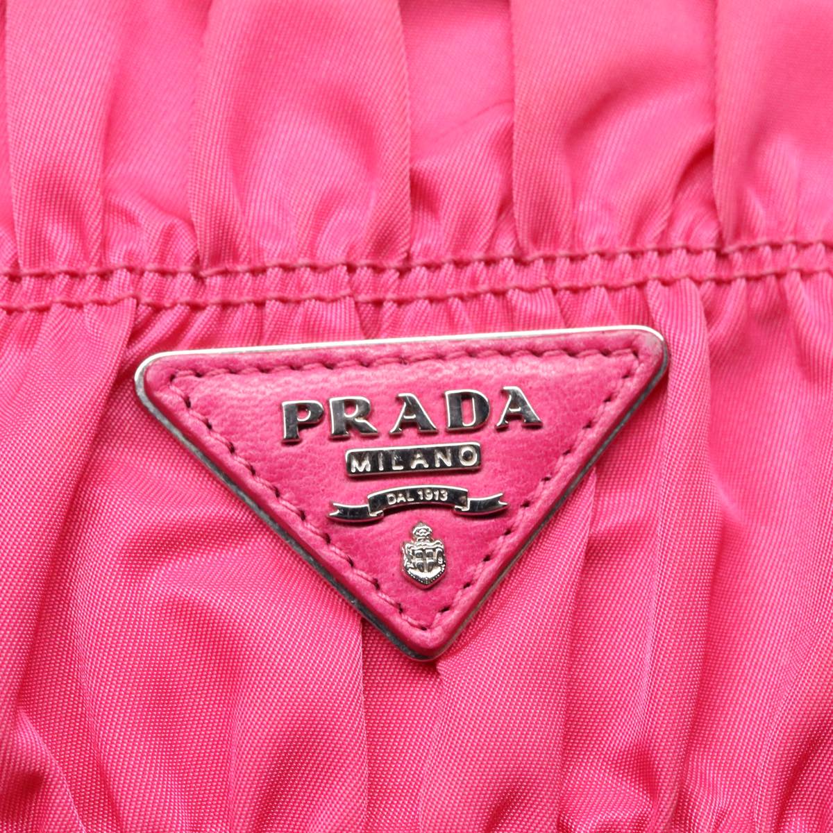 PRADA Hand Bag Nylon 2way Pink Auth 91015