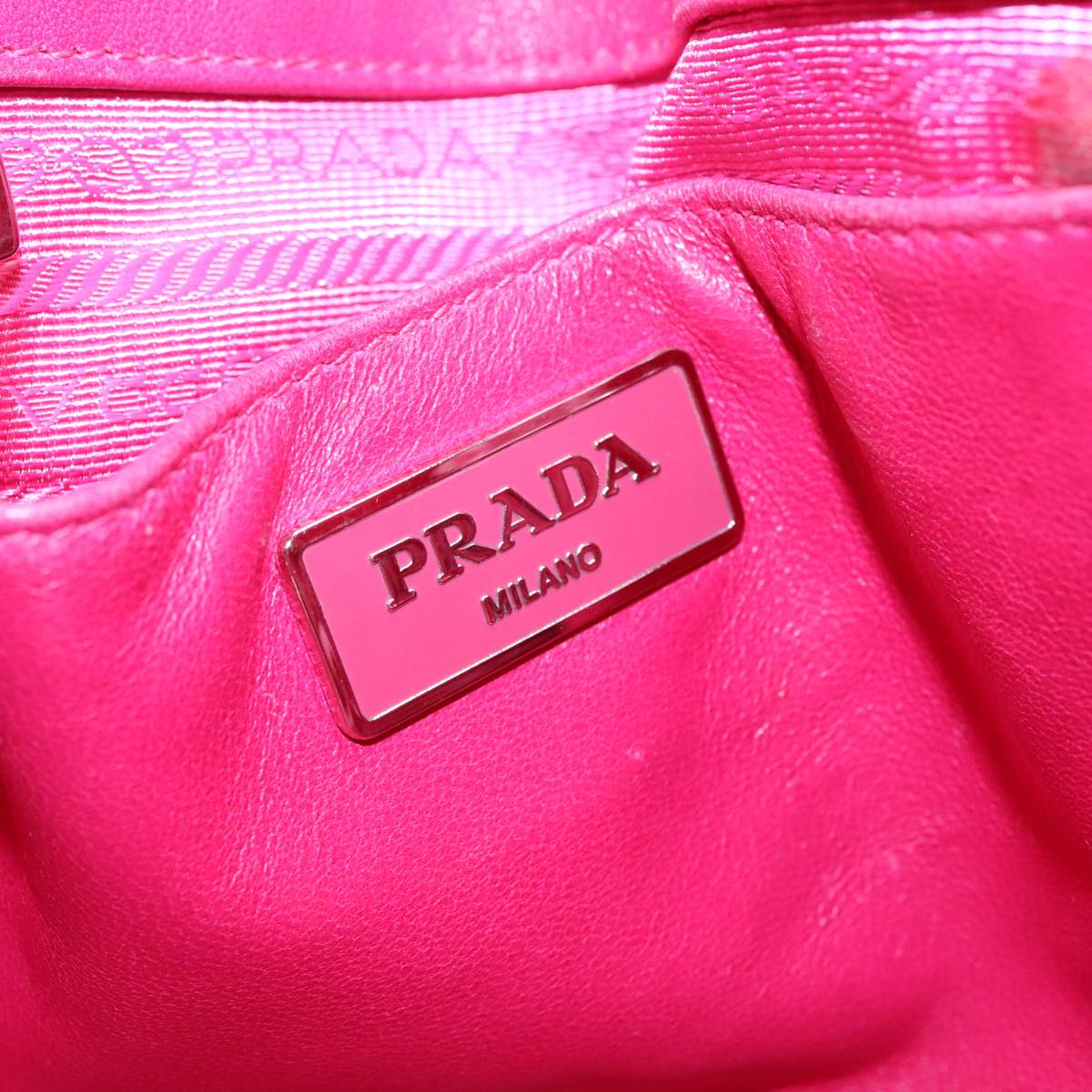 PRADA Hand Bag Nylon 2way Pink Auth 91015