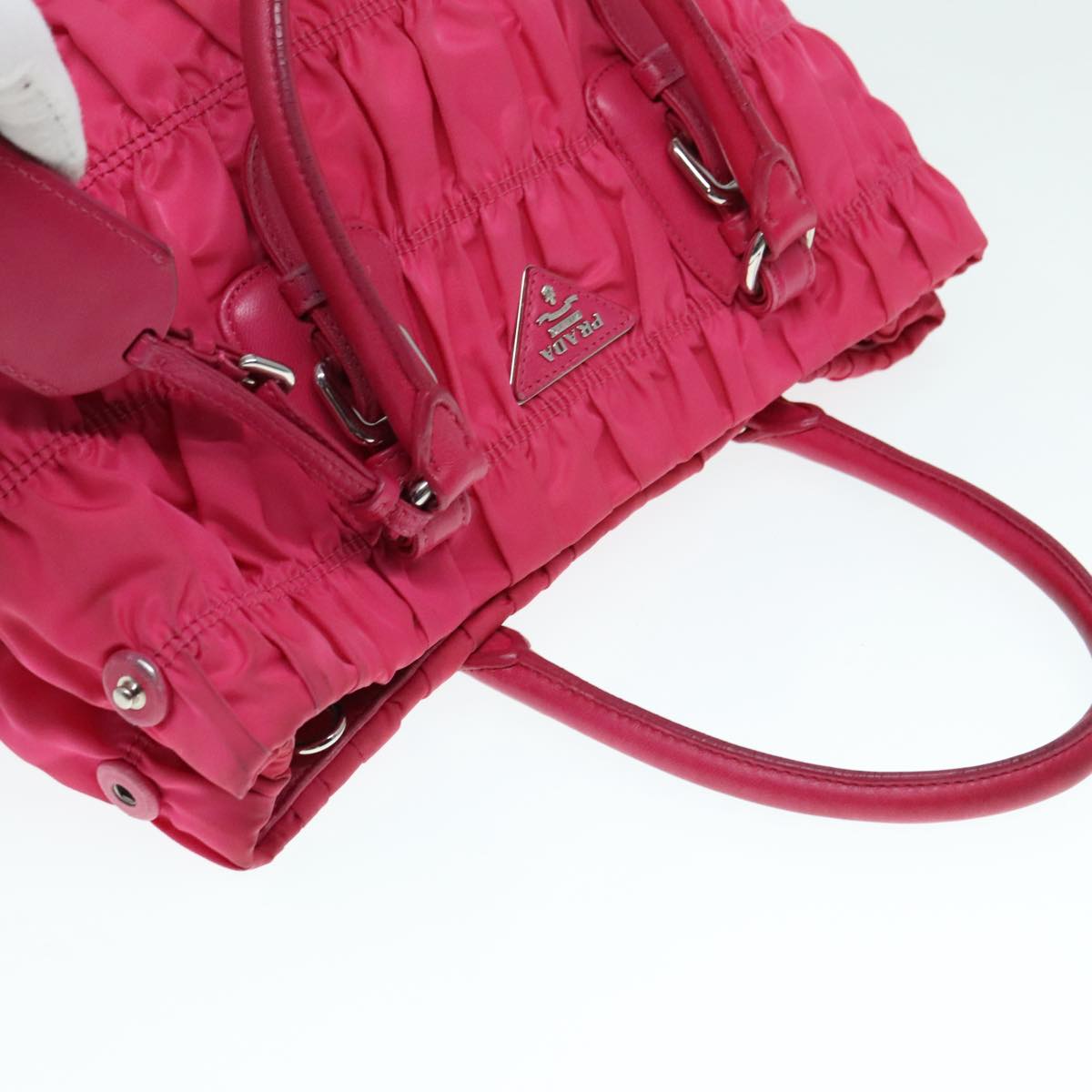 PRADA Hand Bag Nylon 2way Pink Auth 91015