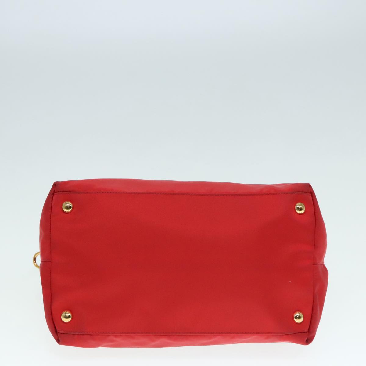 PRADA Hand Bag Nylon Red Auth 91016